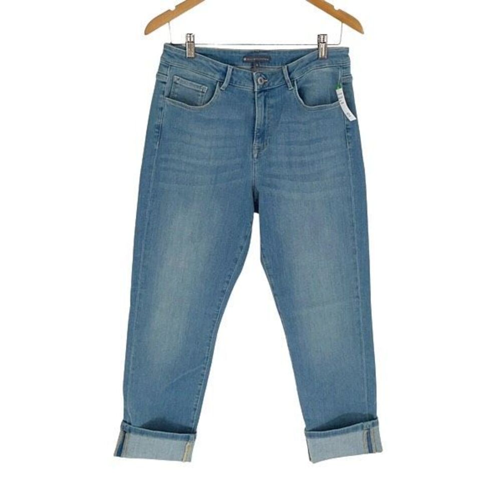 Elliott Lauren Womens Mid-Rise Stretch Cuffed Crop Jeans Blue‎ Denim Size 10 NWT